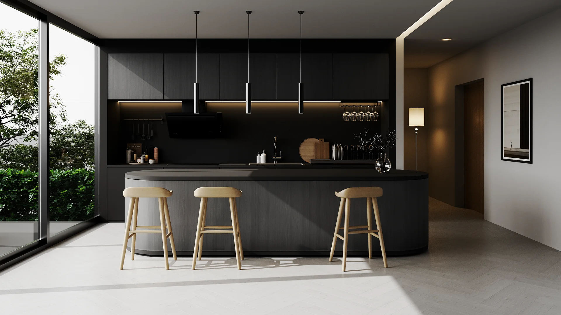 ผนังไม้เทียม รุ่น Flexiboard (Panel Board) Wood Smoke