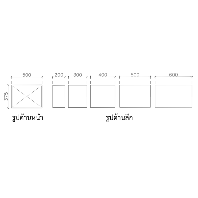 โครงตู้สำเร็จรูป ฟังก์ชั่น A ขนาด 500x375x400 มม.