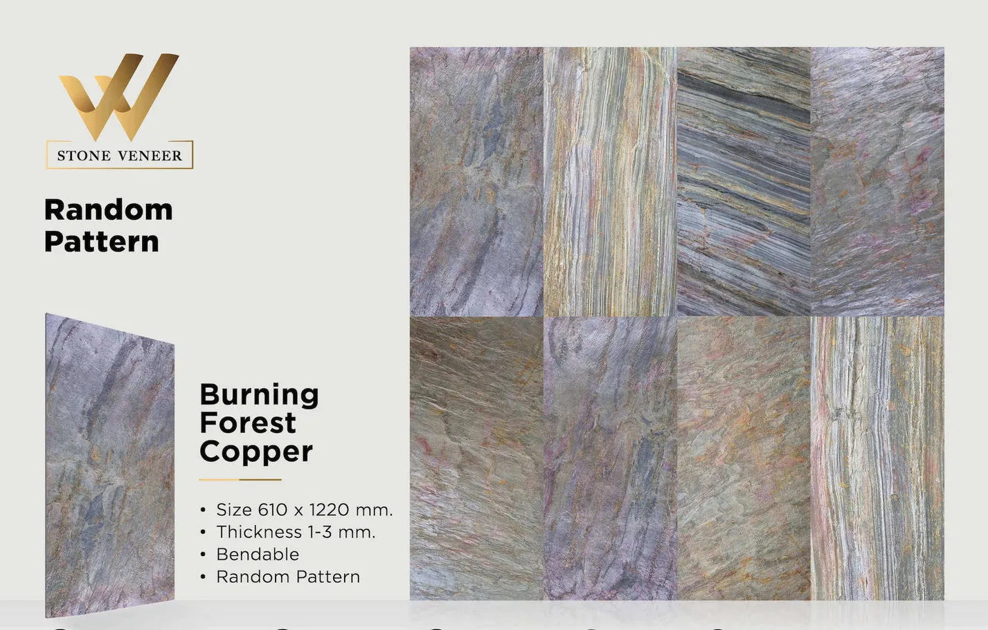 Stone Veneer Burning Forest Copper
