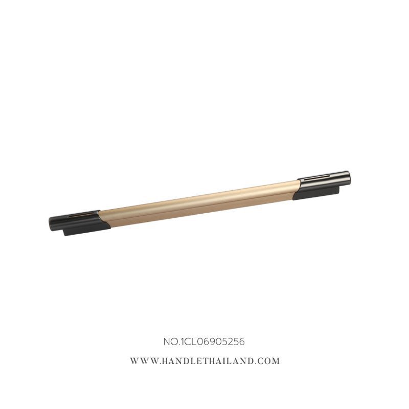 มือจับอลูมิเนียม ซิงค์อัลลอยด์ สีทอง-ดำ  256 mm.