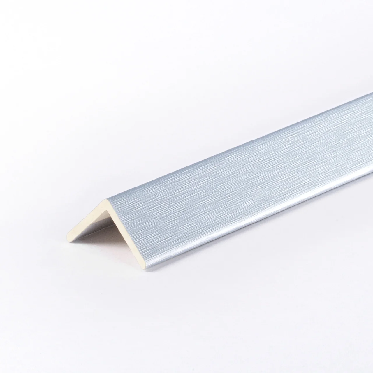 วัสดุเข้ามุม ตัวจบเก็บขอบ ครอบฉาก WPC ลายโลหะ Stainless Steel