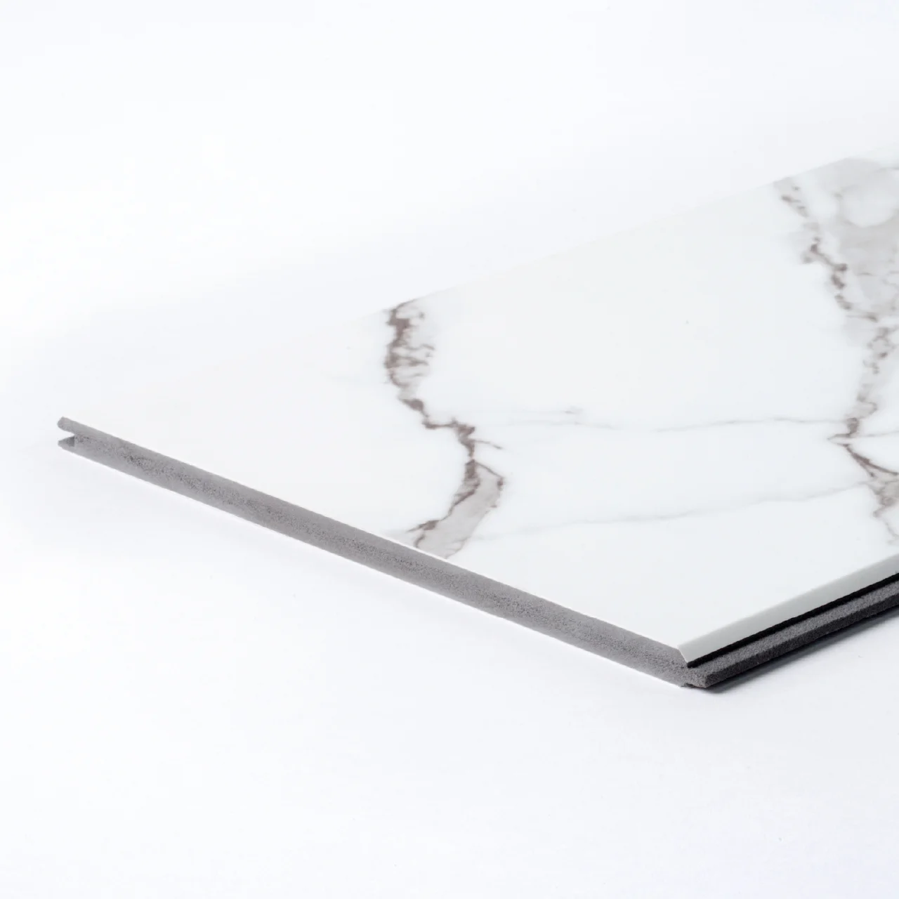 ผนังหินเทียม รุ่น ClickLock (Flat – Model V) Marble Calacatta (Matt)