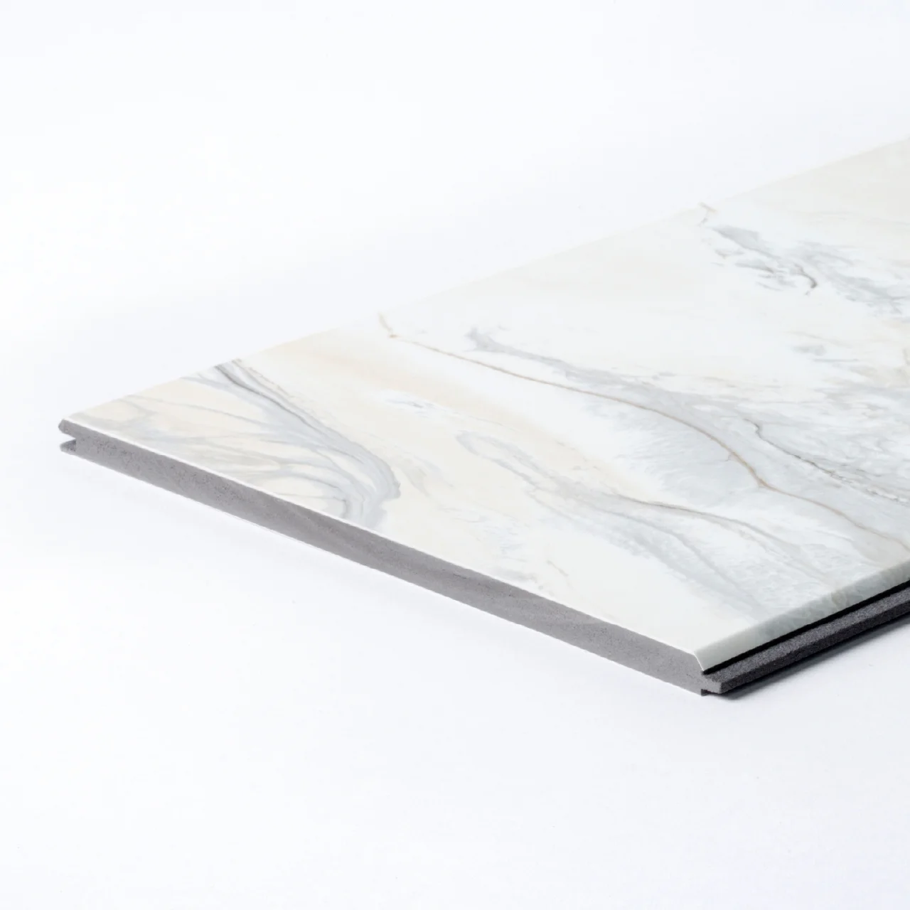 ผนังหินเทียม รุ่น ClickLock (Flat – Model V) Marble White Carrara (Matt)