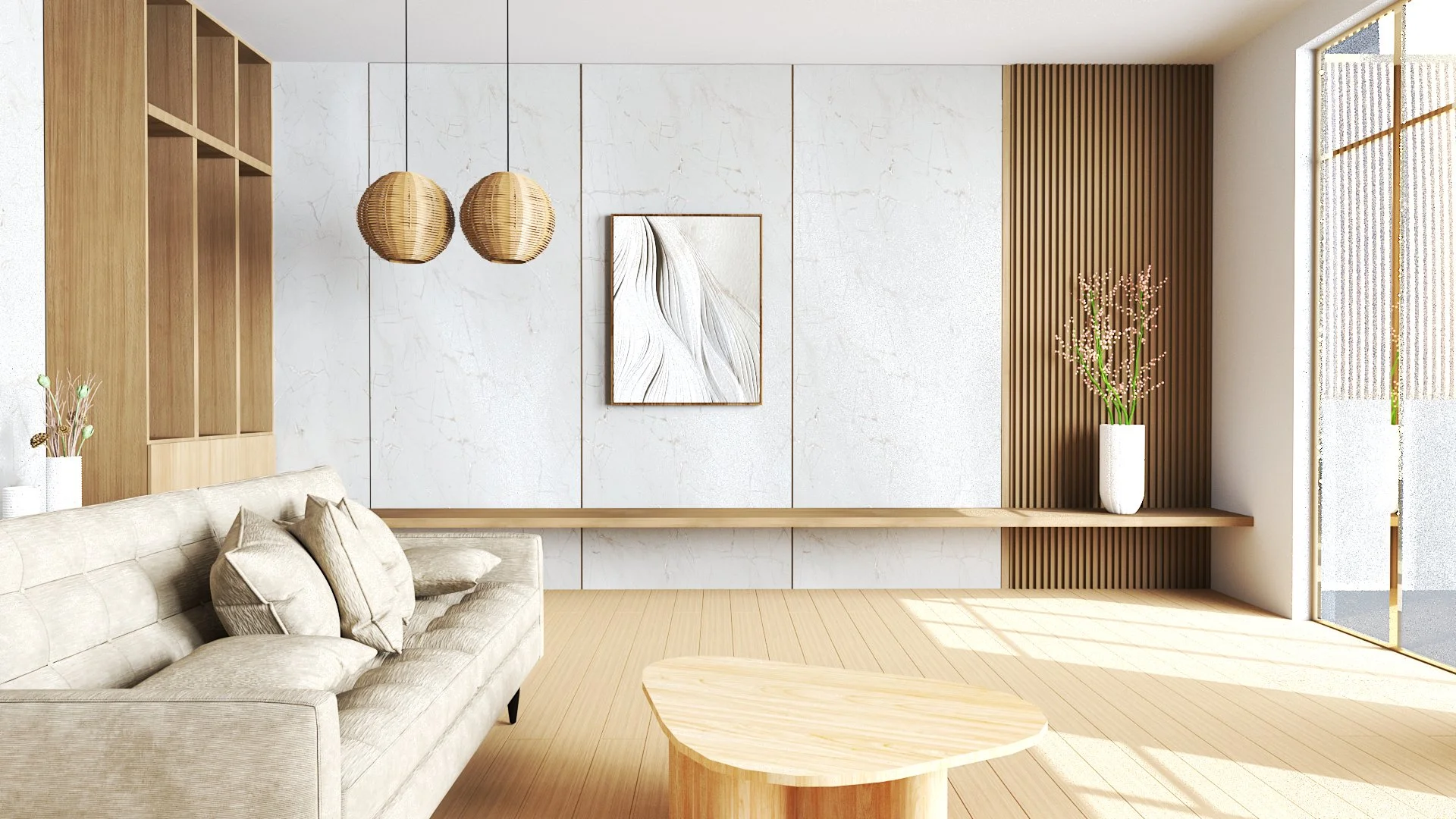 ผนังหินเทียม รุ่น ClickLock (Flat – Seamless) Marble Calacatta Linea Argento (Matt)