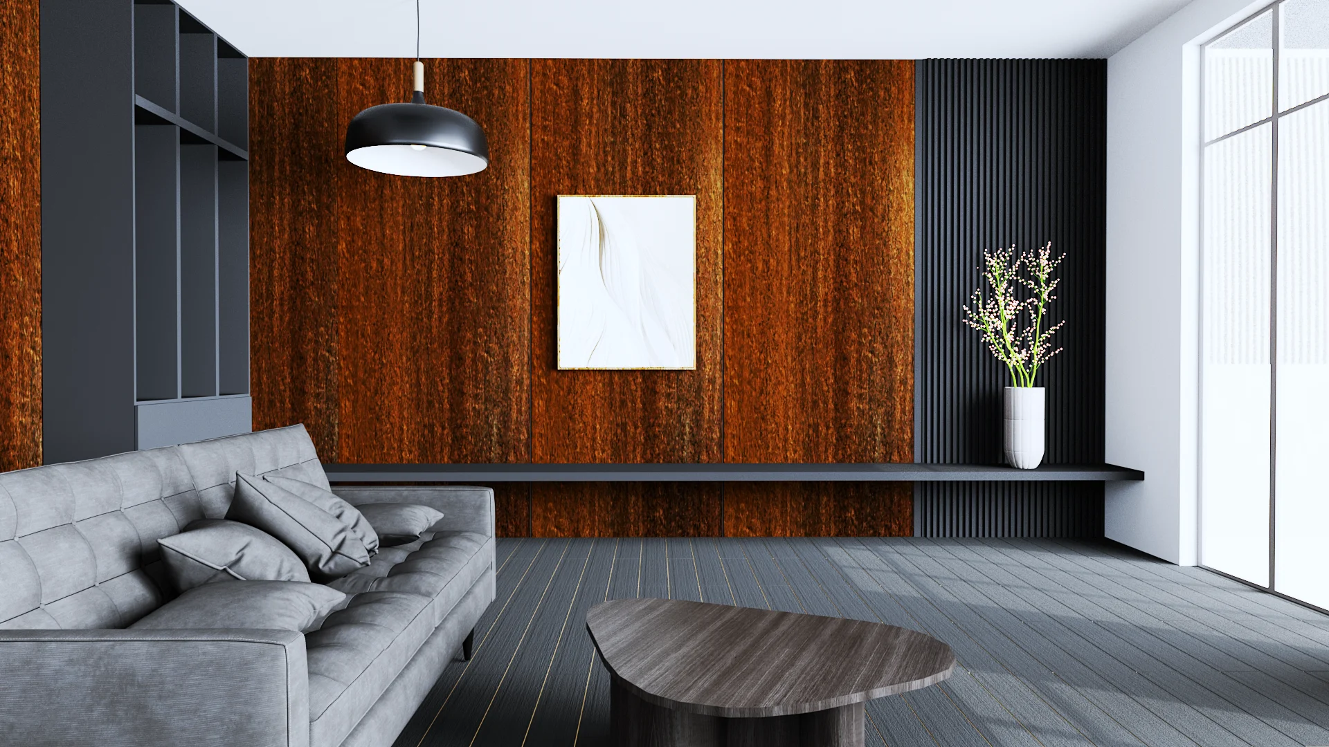 ผนังหินเทียม รุ่น ClickLock (Flat – Seamless) Marble Golden Oak (Glossy)