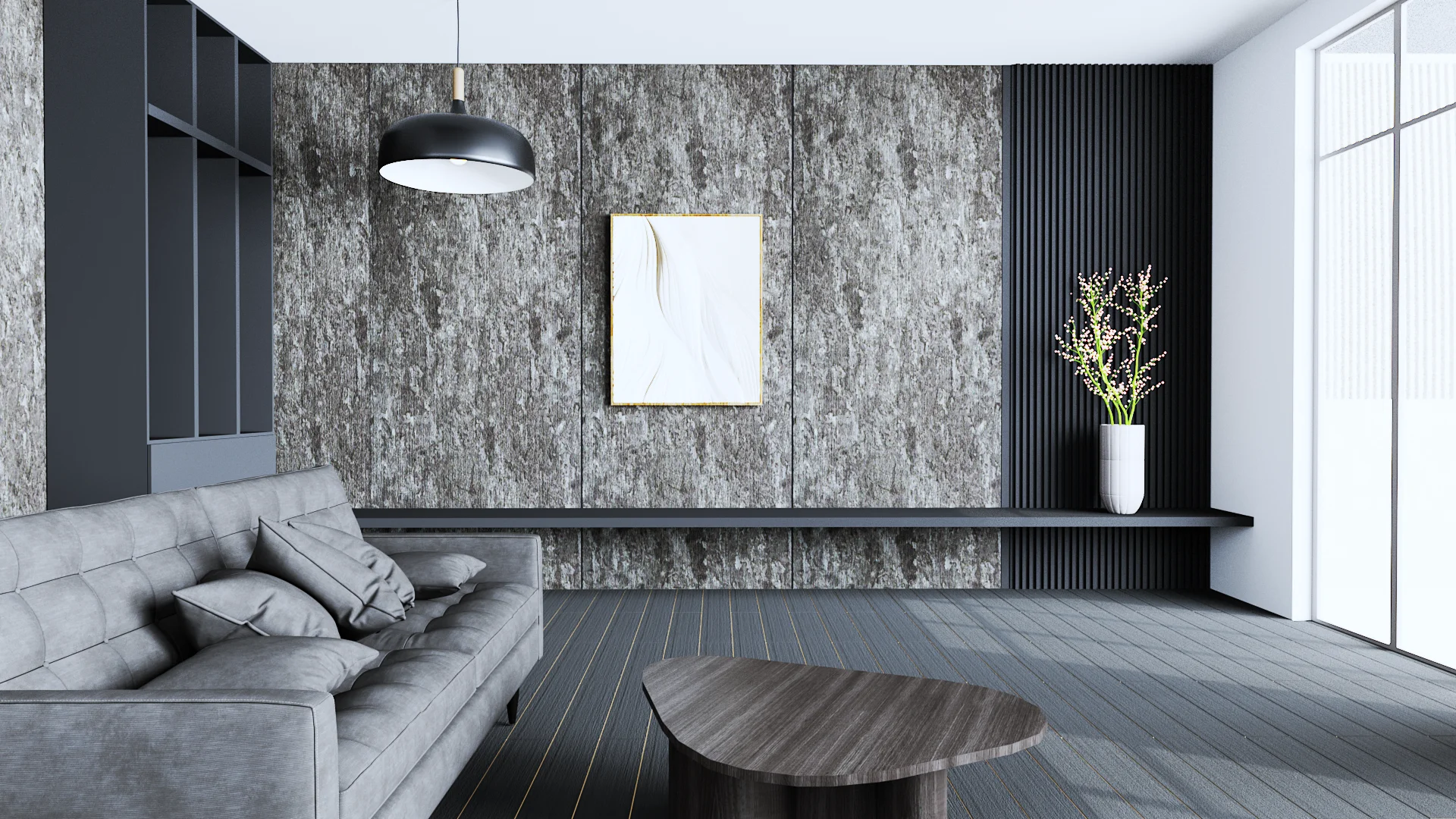 ผนังหินเทียม รุ่น ClickLock (Flat – Seamless) Marble Nero Zimbabwe (Matt)