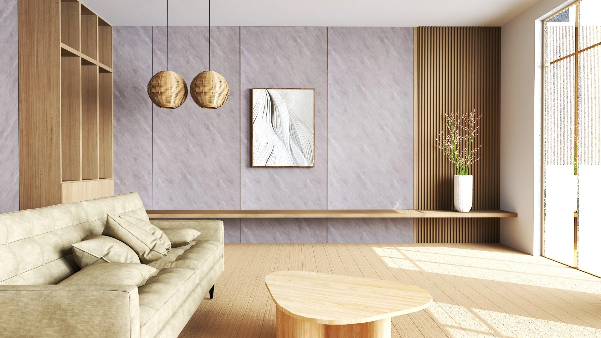 ผนังหินเทียม รุ่น ClickLock (Flat – Seamless) Marble Rosa Portugues (Glossy)