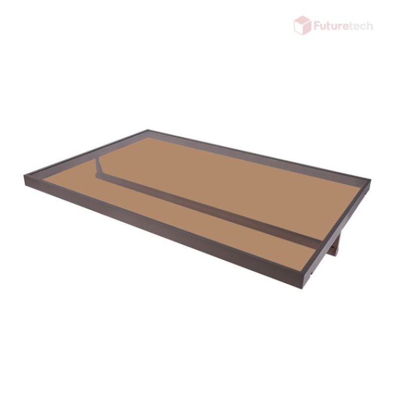 ชั้นวางของ + ราวแขวน พร้อมไฟ LED Brown ปรับแสงได้