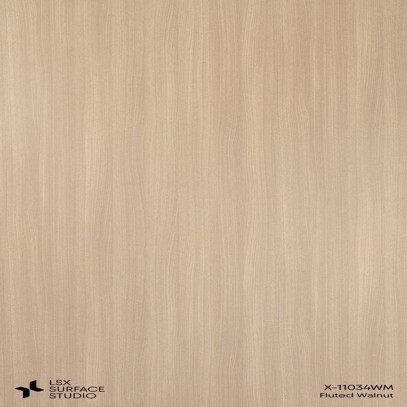 แผ่นลามิเนต สี Fluted Walnut
