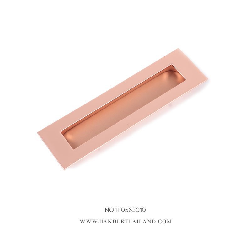 มือจับฝังอลูมิเนียม สีโรสโกลด์เงา 128 mm.