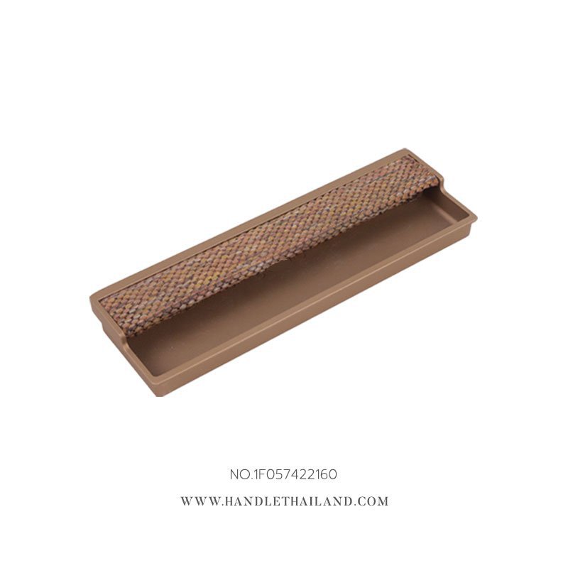 เซ็ทมือจับฝังอลูมิเนียม ลายผ้าสี COFFEE 160 mm.