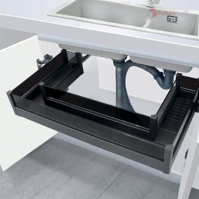 ชุดลิ้นชักใต้ซิงค์ 90cm. พร้อมราง Soft Close