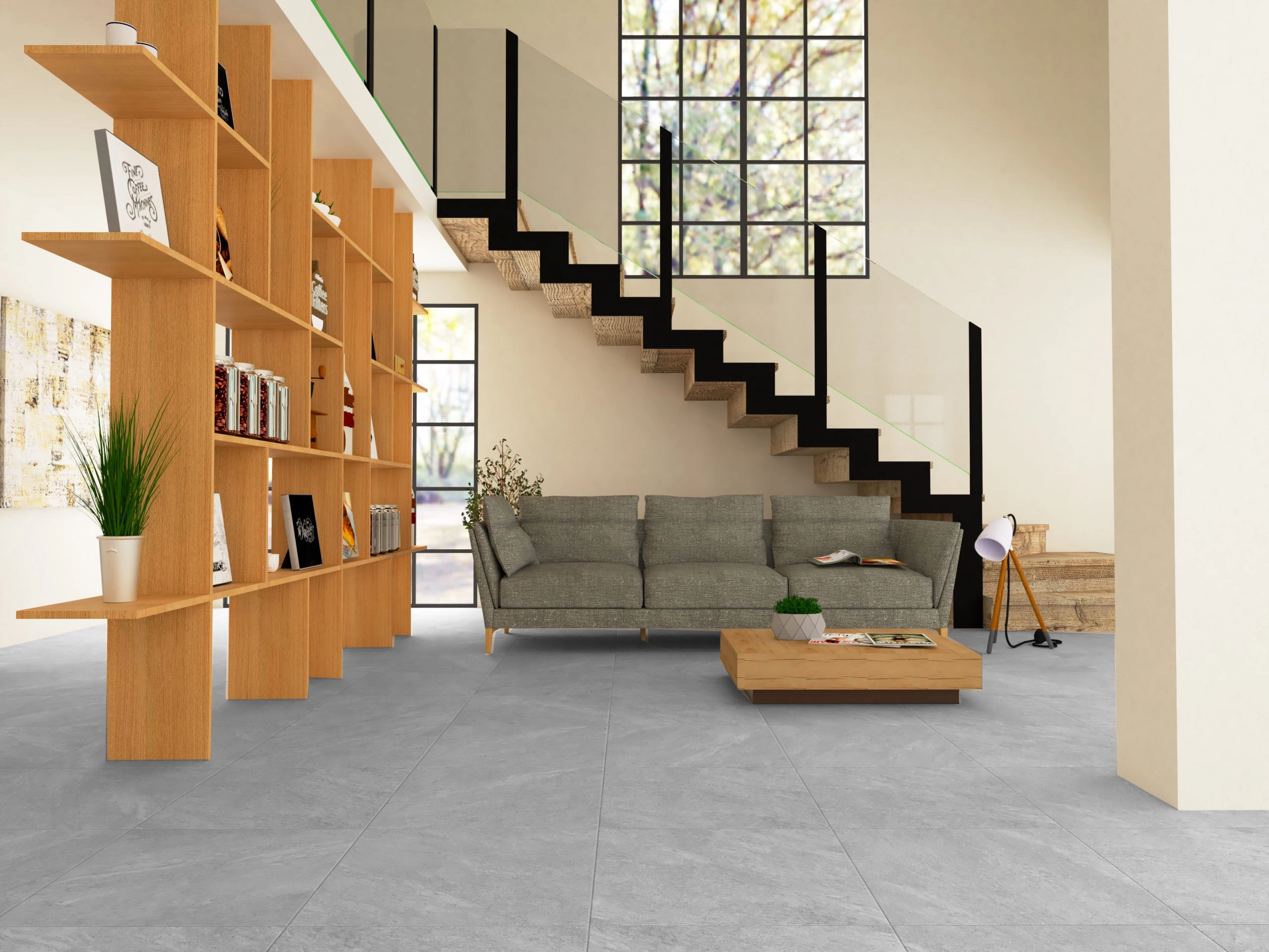 GRANDVIVA กระเบื้องพื้น 60x60cm BARI SILVER MATT R10 - GRANDHOMEMART