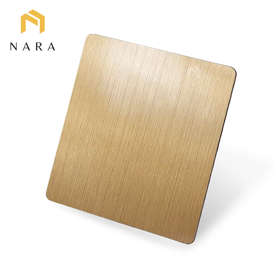 แผ่นสแตนเลสสีทองแดง แฮร์ไลน์ (Hairline)