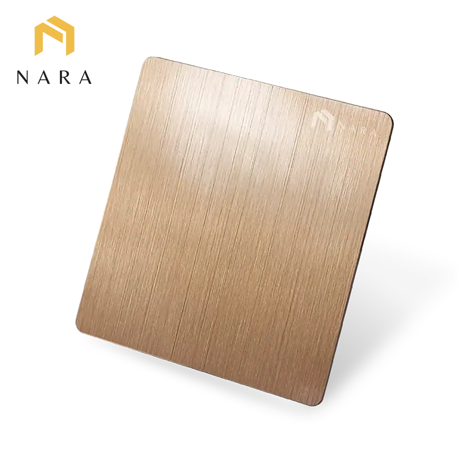 แผ่นสแตนเลสสีโรสโกลด์ แฮร์ไลน์ (Hairline)