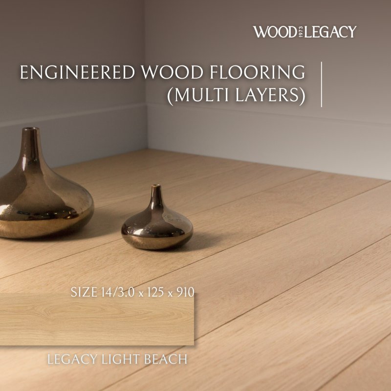 Engineered Wood Flooring  (Multi Layers) : Legacy Light Beach