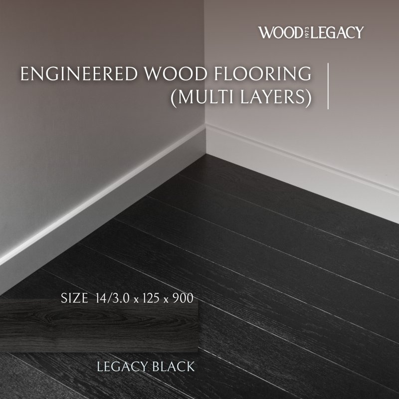 Engineered Wood Flooring  (Multi Layers) : Legacy Black