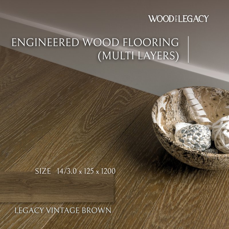 Engineered Wood Flooring  (Multi Layers) : Legacy Vintage Brown