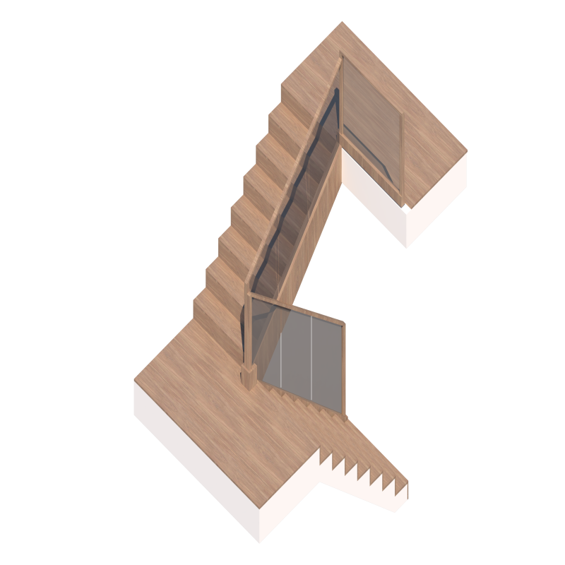 ชุดราวกันตกกระจก ประกอบเสาไม้ (ไม้ยางพารา) กระจกเทมเปอร์ พ่นทราย 10 มิล