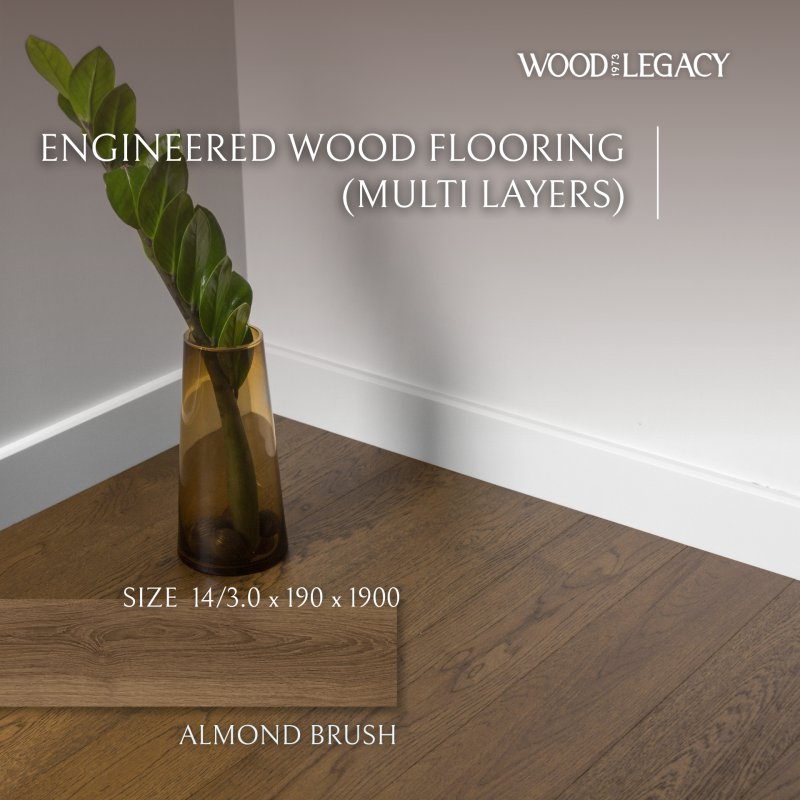 Engineered Wood Flooring  (Multi Layers) : Almond Brush