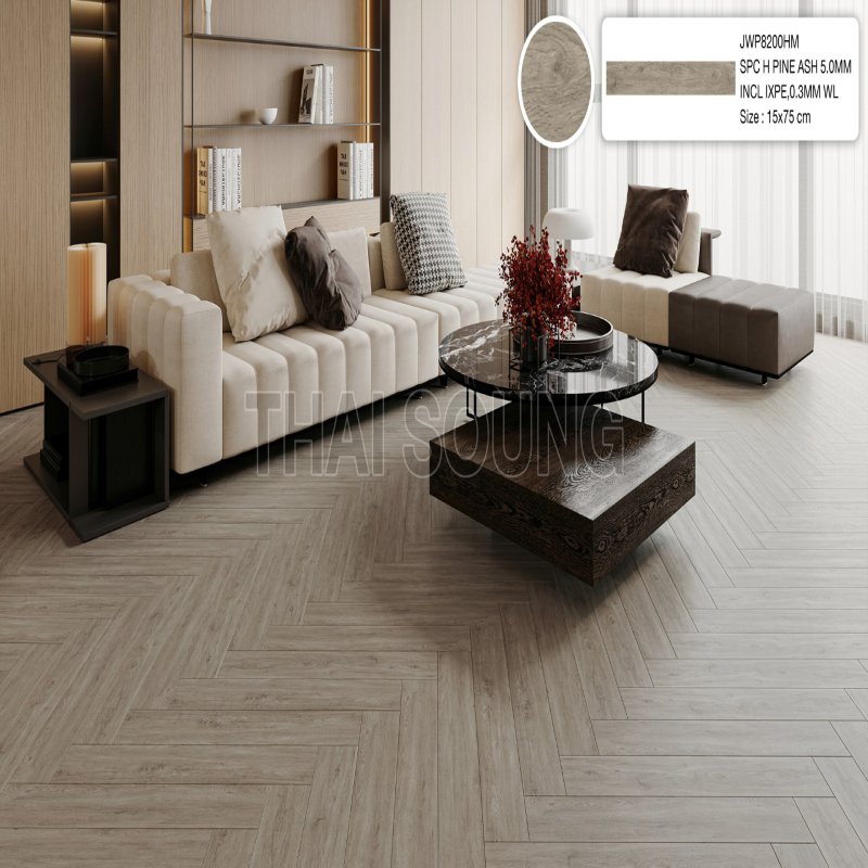 SPC H PINE ASH 5.0MM INCL IXPE,0.3MM WL A 15x75