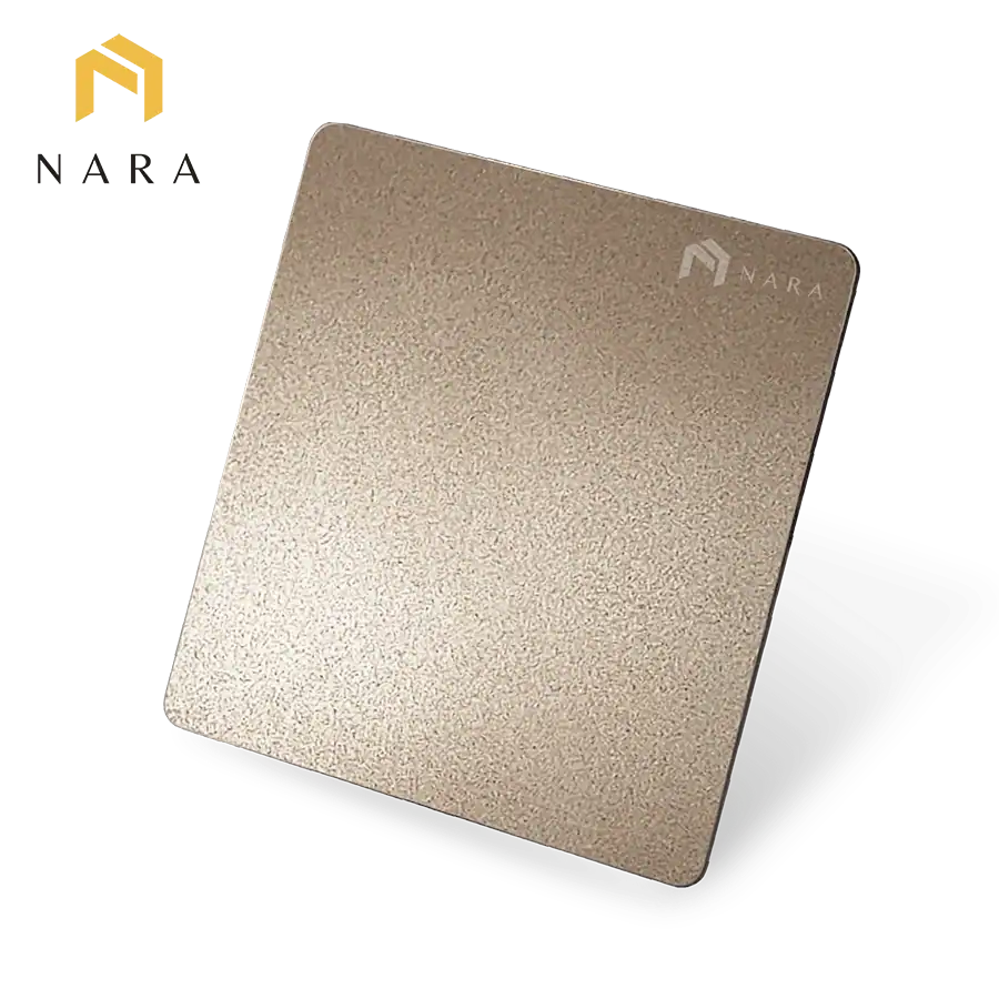 แผ่นสแตนเลสสีดาร์กบราวน์ ด้านเมทัลลิค (Metallic Matte)