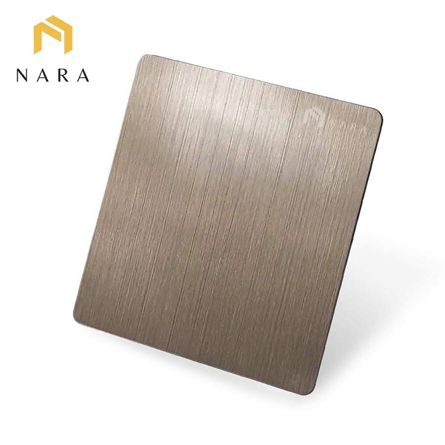 แผ่นสแตนเลสสีดาร์กบราวน์ แฮร์ไลน์ (Hairline)