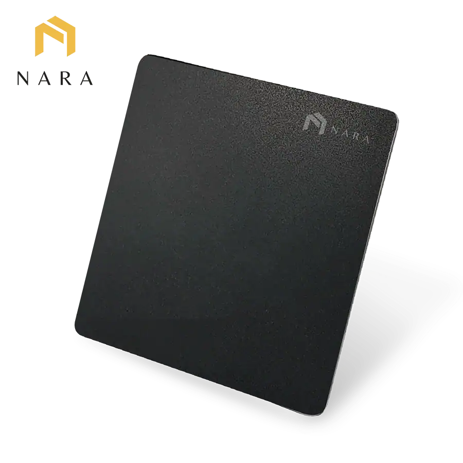 แผ่นสแตนเลสสีดำเจ็ทแบล็ค ด้านเมทัลลิค (Metallic Matte)