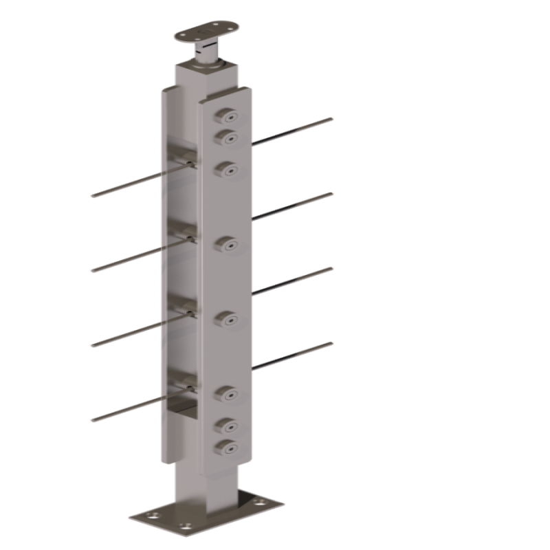 ชุดราวกันตกสแตนเลสล้วน แบบเสา S03 + เส้นกันตกสแตนเลส