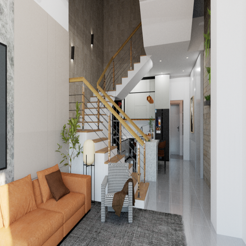 ชุดราวกันตกสแตนเลสประกอบไม้ แบบเสา W06 + เส้นกันตกสแตนเลส