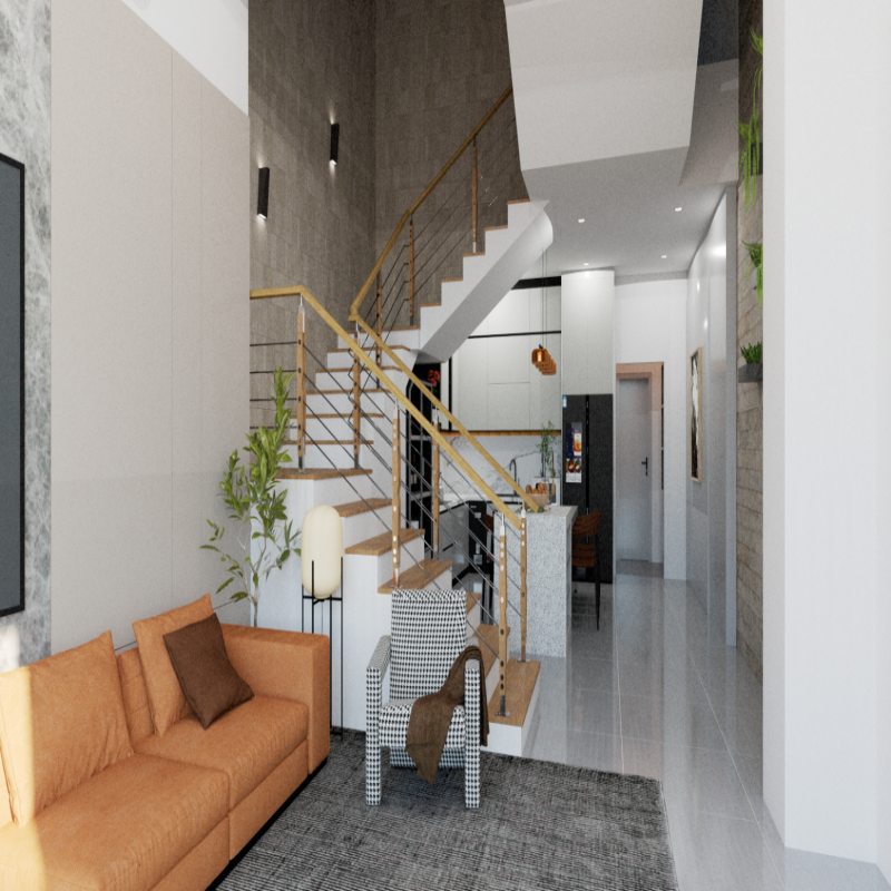 ชุดราวกันตกสแตนเลสประกอบไม้ แบบเสา W05 + เส้นกันตกสแตนเลส