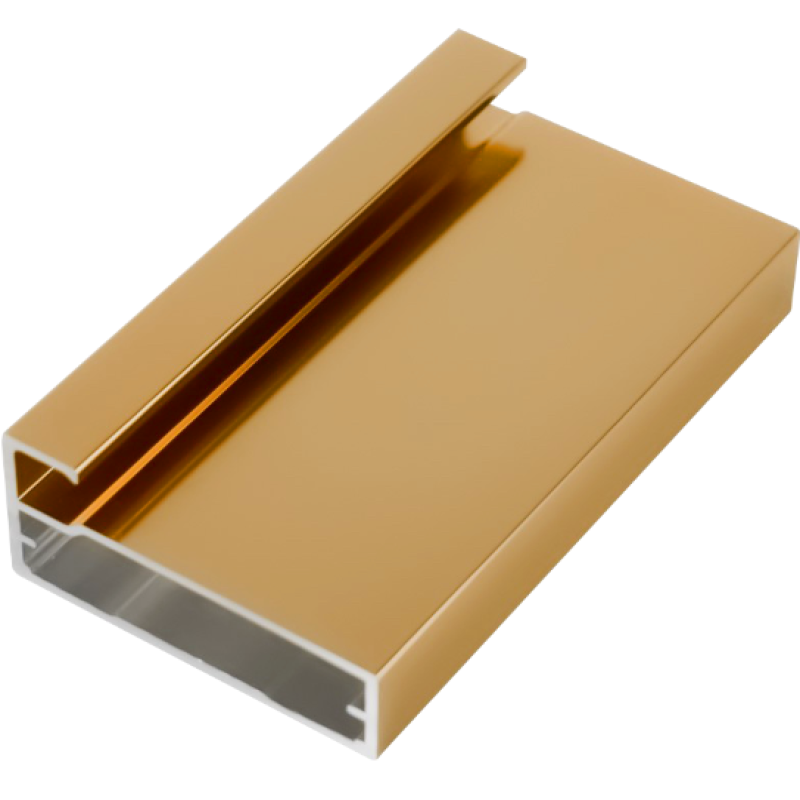 บานเฟรมอลูมิเนียม รุ่นกรอบเฟรมข้างกว้าง 45 มม. สี Dark Gold