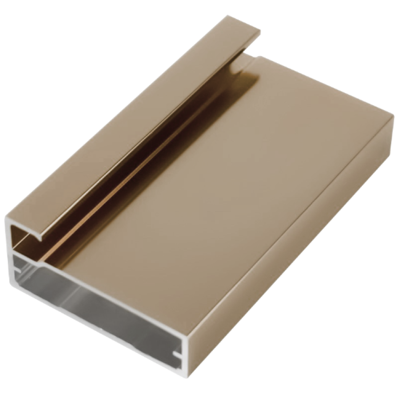 บานเฟรมอลูมิเนียม รุ่นกรอบเฟรมข้างกว้าง 45 มม. สี Light Brown