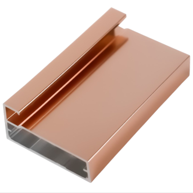 บานเฟรมอลูมิเนียม รุ่นกรอบเฟรมข้างกว้าง 45 มม. สี Pink Gold (Hairline)