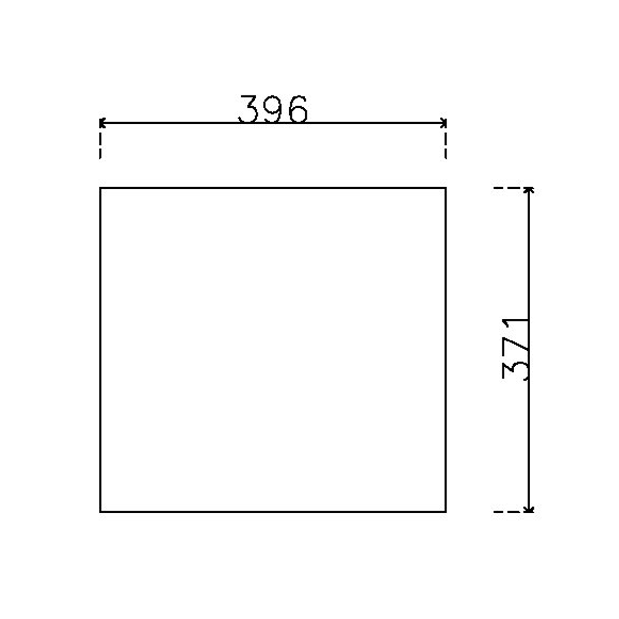 หน้าบาน PVC บานเรียบ สีขาว ขนาด 400*375 มม.