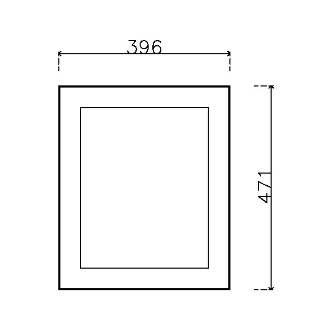 หน้าบาน PVC บานยกขอบ Stack สีขาว ขนาด 400*475 มม.
