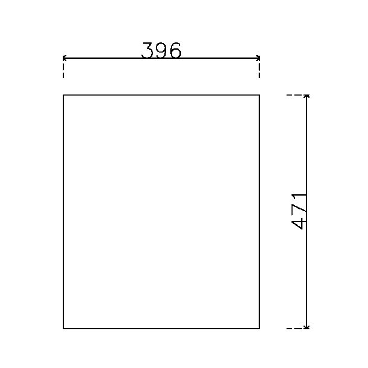 หน้าบาน PVCบานเรียบ ยกริม สีน้ำเงิน ขนาด 400*475 มม.
