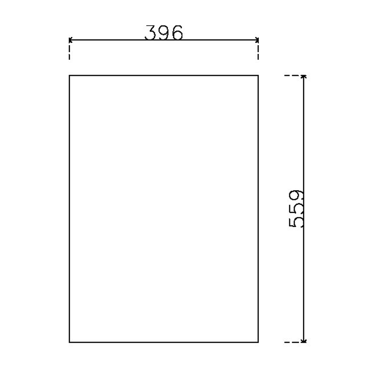 หน้าบาน PVC บานเรียบ ยกริม สีขาว ขนาด 400*562 มม.