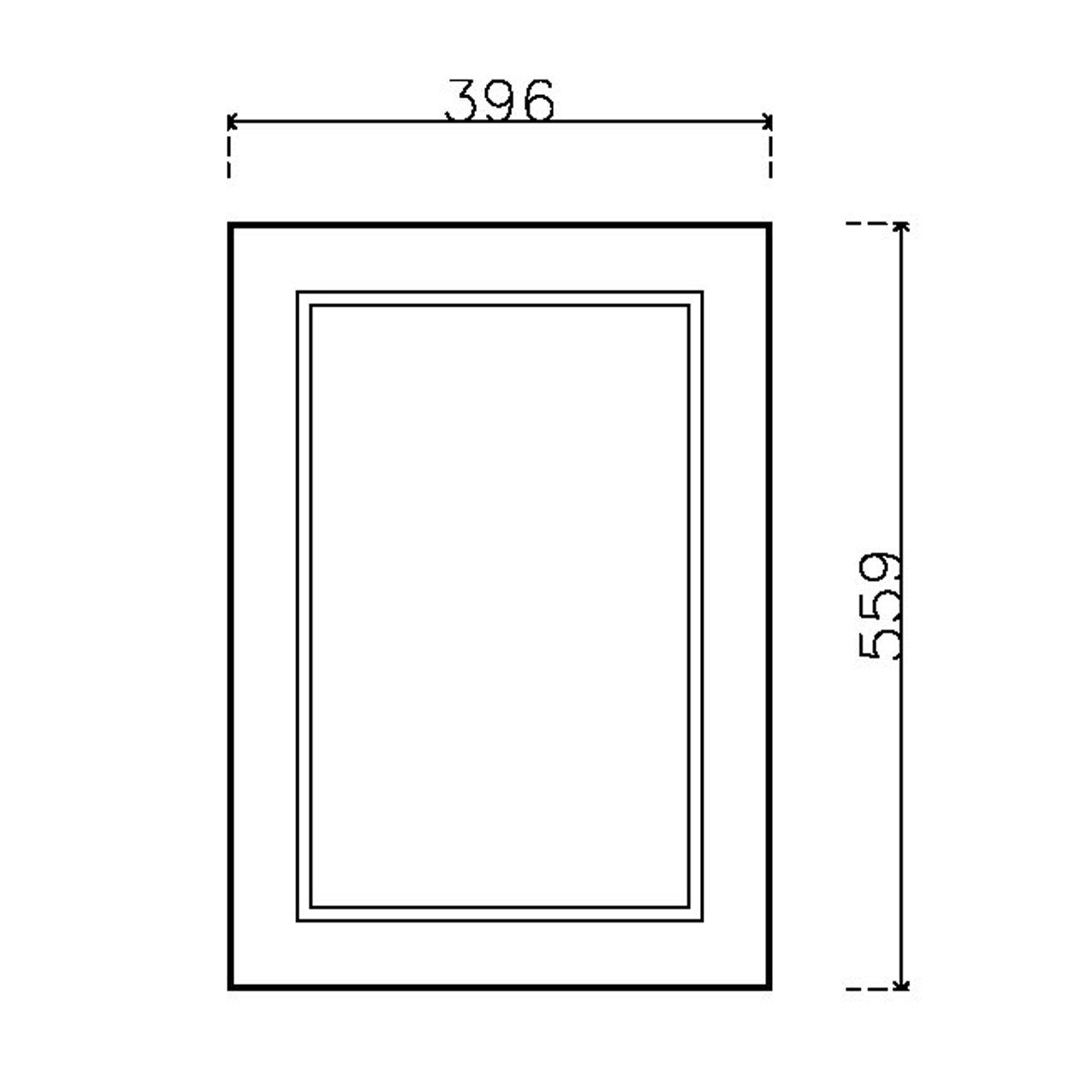 หน้าบาน PVC บานลูกฟัก สีน้ำเงิน ขนาด 400*562 มม.