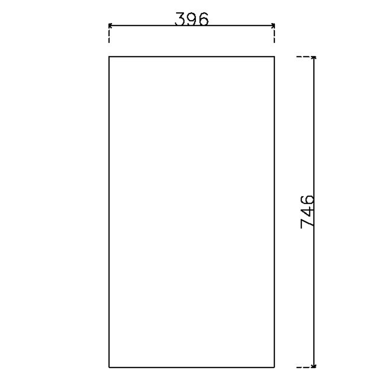หน้าบาน PVC บานเรียบ สีขาว ขนาด 400*750มม.