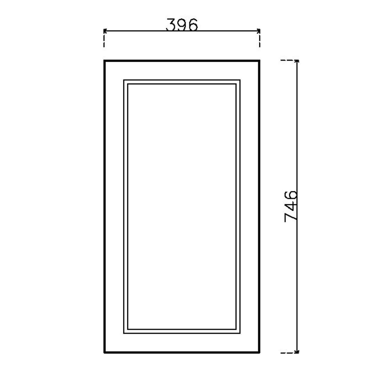 หน้าบาน PVCบานลูกฟัก สีเทา ขนาด 400*750มม.