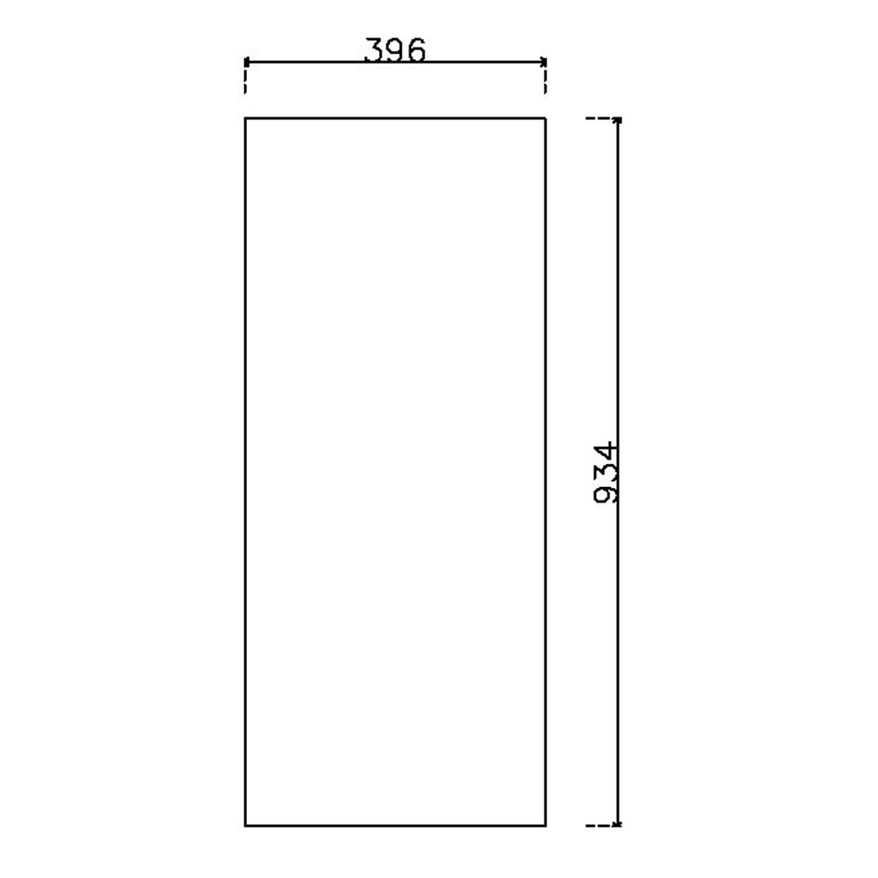 หน้าบาน PVC บานเรียบ สีขาว ขนาด 400*937 มม.