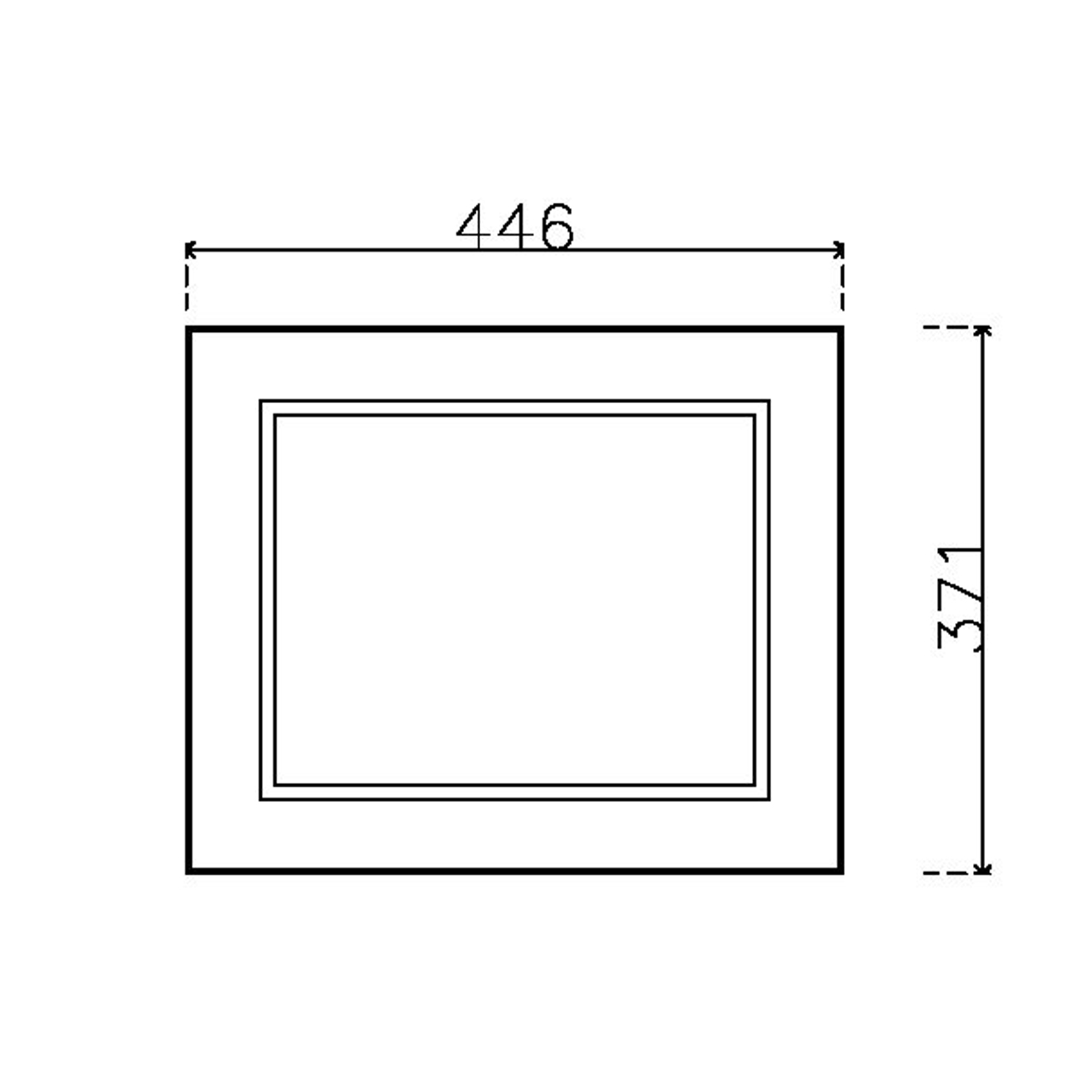 หน้าบาน PVC บานลูกฟัก สีน้ำเงิน ขนาด 450*375 มม.