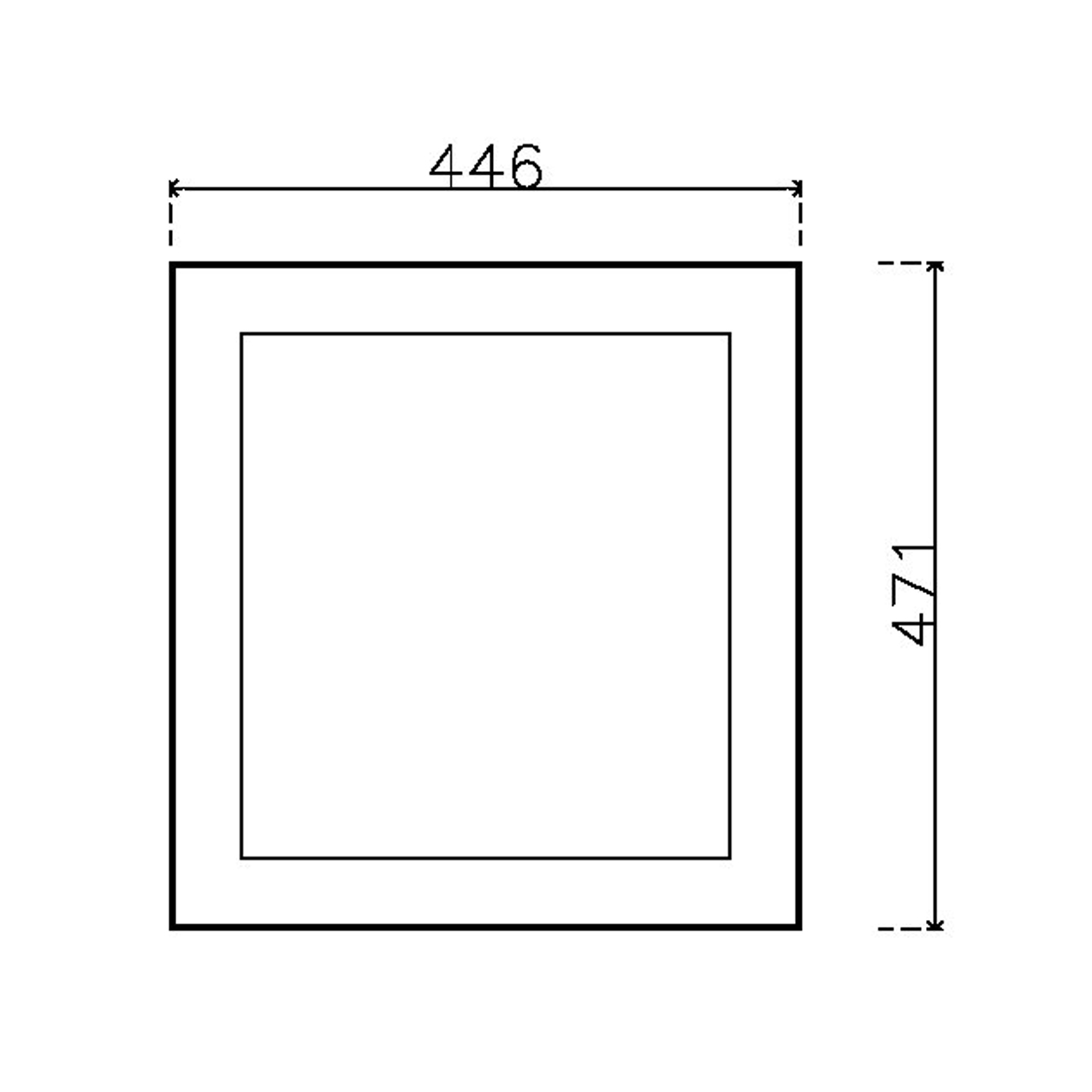 หน้าบาน PVC บานยกขอบ Stack สีขาว ขนาด 450*475 มม.