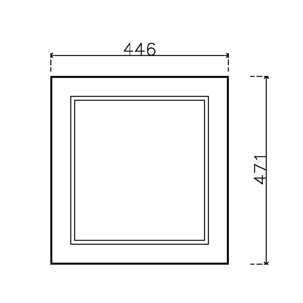 หน้าบาน PVC บานลูกฟัก สีน้ำเงิน ขนาด 450*475 มม.