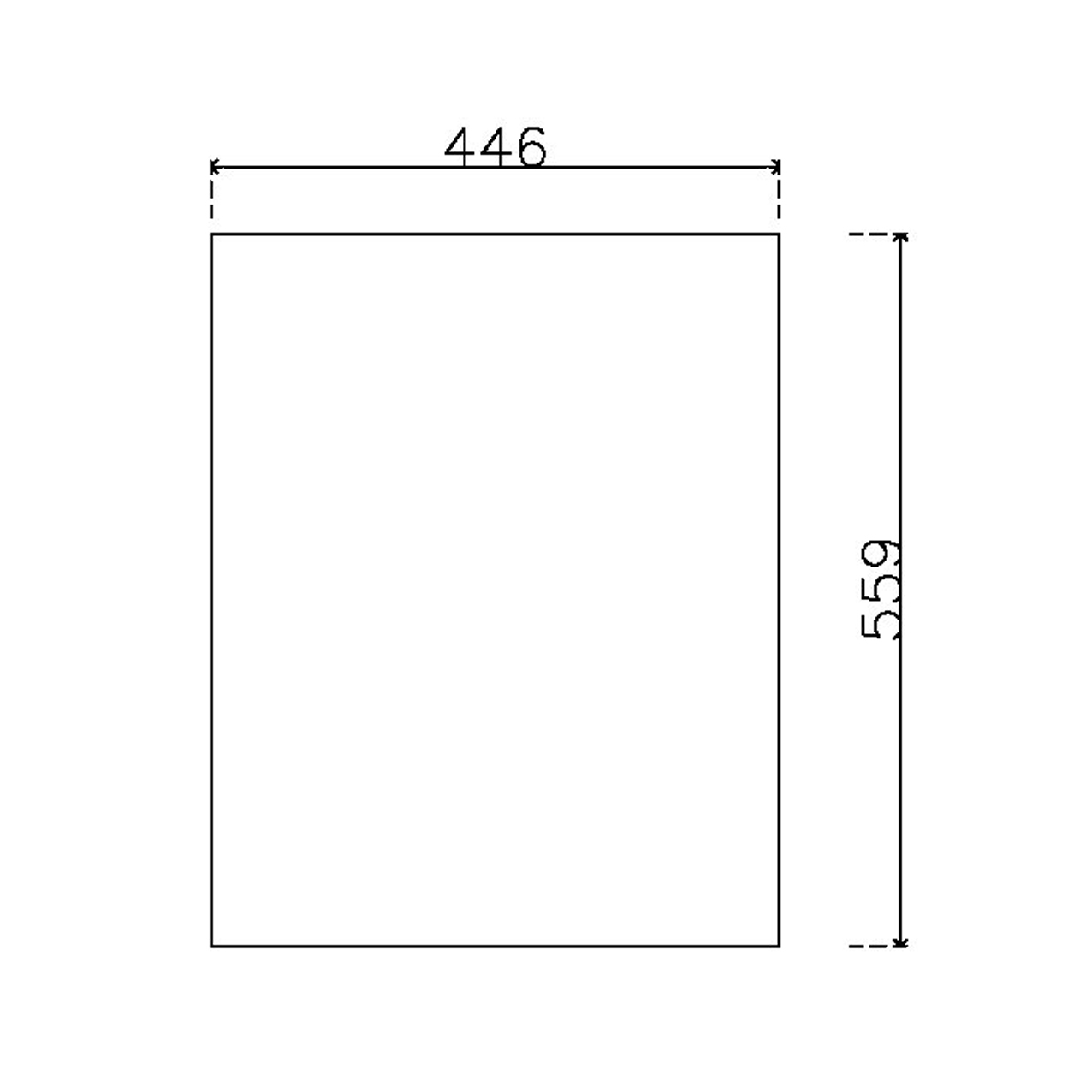 หน้าบาน PVC บานเรียบ สีขาว ขนาด 450*562 มม.