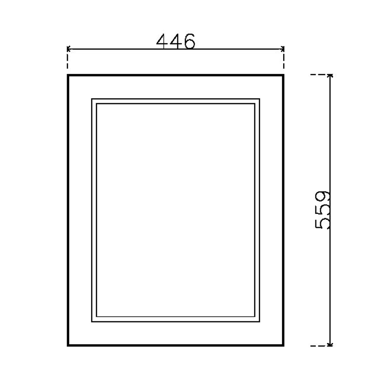 หน้าบาน PVC บานลูกฟัก สีน้ำเงิน ขนาด 450*562 มม.