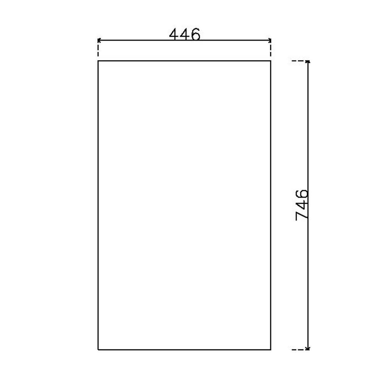 หน้าบาน PVC บานเรียบ ยกริม สีขาว ขนาด 450*750มม.