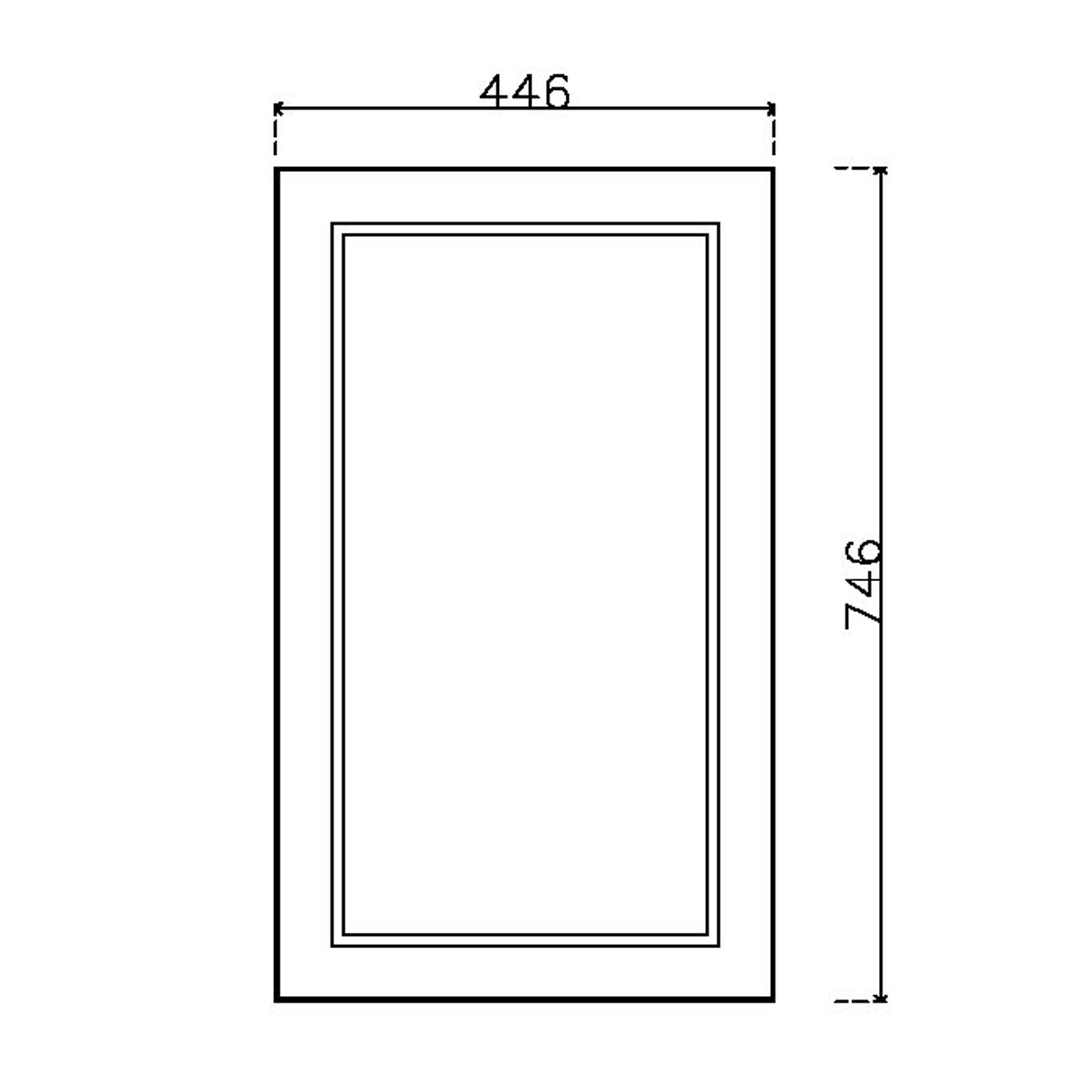 หน้าบาน PVCบานลูกฟัก สีเทา ขนาด 450*750มม.