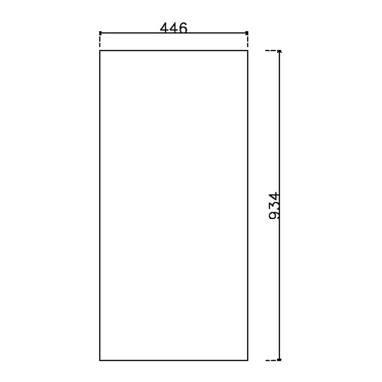 หน้าบาน PVC บานเรียบ สีขาว ขนาด 450*937 มม.